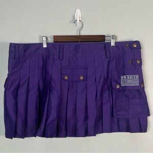 PD Kilts Mini Cargo Kilt Size 46 purple steampunk